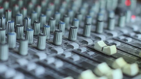 Hands on audio mixer Stock Footage 73847308