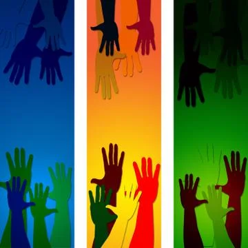 Hands background shows empty space and arm Stock Illustration