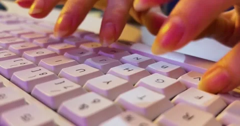 Hands on backlit keyboard close-up Stock Footage 315622310