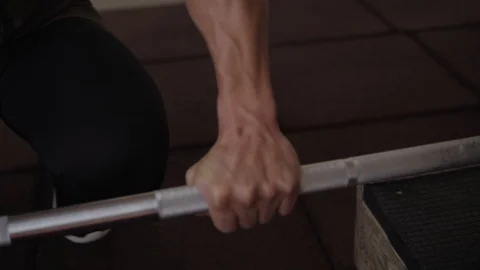 Hands on barbell Stock Footage 118073702