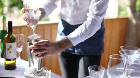 Hands bartender at the reception Stock Footage 67415517
