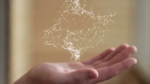 Hands with beautiful abstract connection Stock Footage 73347488