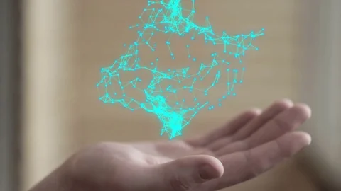 Hands with beautiful abstract connection Stock Footage 73349858