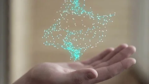 Hands with beautiful abstract connection Stock Footage 73350299