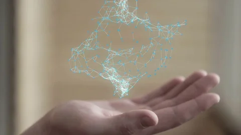 Hands with beautiful abstract connection Stock Footage 73350757