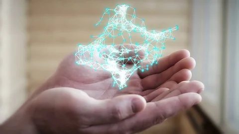 Hands with beautiful abstract connection Stock Footage 73351302