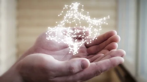 Hands with beautiful abstract connection Stock Footage 73351719