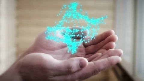 Hands with beautiful abstract connection Stock Footage 73352180