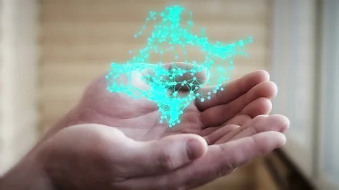 Hands with beautiful abstract connection Stock Footage 73352621