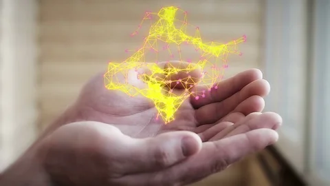 Hands with beautiful abstract connection Stock Footage 73352936