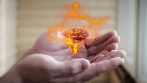 Hands with beautiful abstract connection Stock Footage 73353335