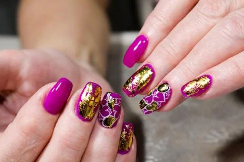 Hands with beautiful manicure Stock Photos