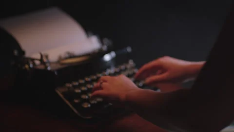 Hands Being Placed on a Typewriter Video stock 156534748