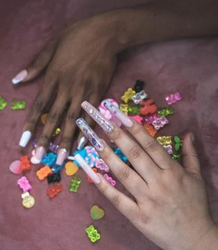 Hands between colors Stock Photos