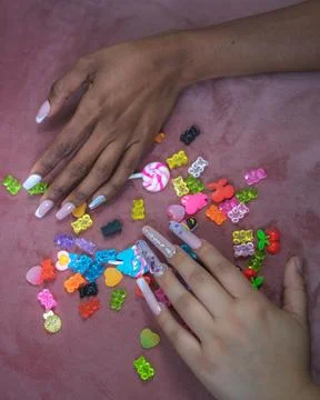 Hands between colors Stock Photos