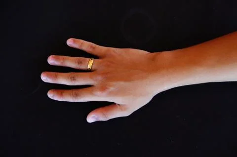 Hands on black background Stock Photos