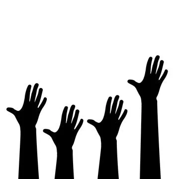 Hands black silhouettes Stock Illustration