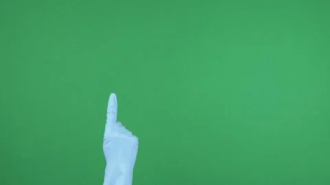Hands with blue protective rubber gloves rise up and fingers point upwards over 動画素材 157937679