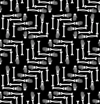Hands bones pattern seamless. Skeleton hand background Stock Illustration