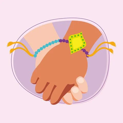 Hands with bracelets Stock Illustration