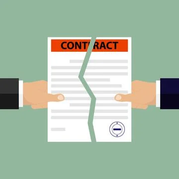 Hands break the contract Stock Illustration