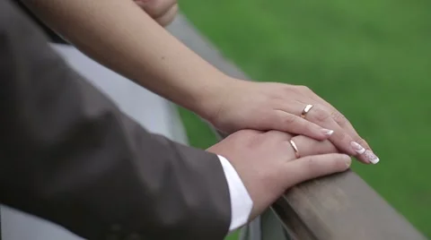 Hands bride and groom Stock Footage 56575641