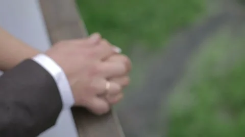 Hands bride and groom Stock Footage 56575791