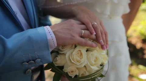 Hands of the bride and groom Stock Footage 59898199