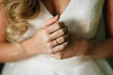 Hands of the bride Stock Photos