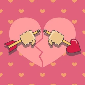 Hands with broken arrow Stock Illustration