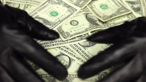 Hands of Burglar Stealing Money Stock Footage