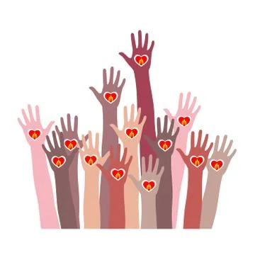 Hands with burning candle. Illustrazione stock