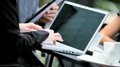 Hands of Business People Using Wireless Technology Stock Footage