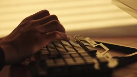 Hands of business professional user worker using typing on laptop notebook Stock Footage 240057161