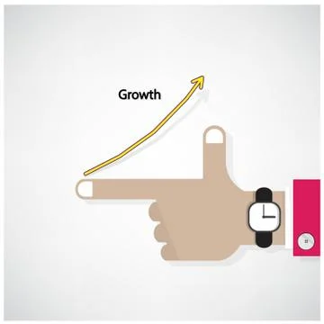 Hands of businessman with graph increase on background Illustrazione stock