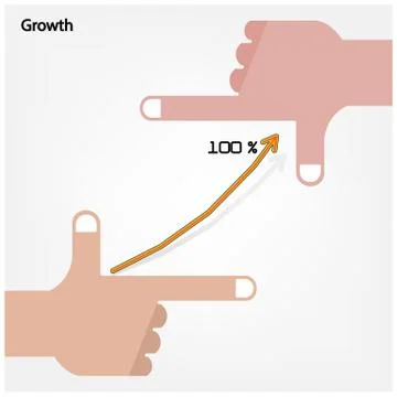 Hands of businessman with graph increase on background ,business sign. Stock Illustration