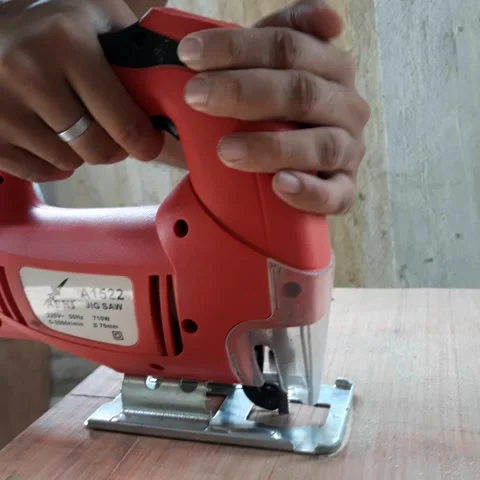 Hands Of A Carpenter Cutting Wood On A Table in India, Stock Footage 215699382