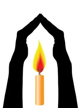 Hands carring light Stock Illustration