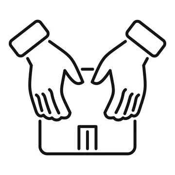 Hands carrying package representing delivery shipping logistics service Stockillustratie