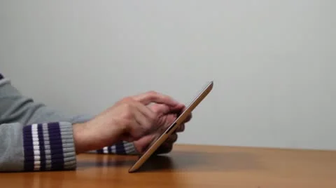 Hands of casual user on a tablet Stock Footage 11067667