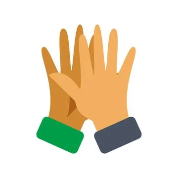 Hands celebrating teamwork and partnership with high five Stock Illustration