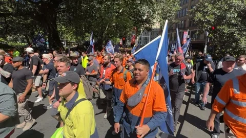 Hands off the CFMEU rally Stock-Footage 284899783