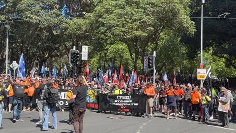 Hands off the CFMEU rally Stock-Footage 284899798