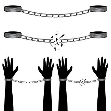 Hands in Chains Stock Illustration