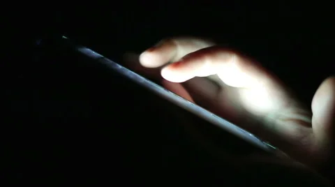Hands chatting alone at dark with smartphone, online talking with friends Stock-Footage 57845022