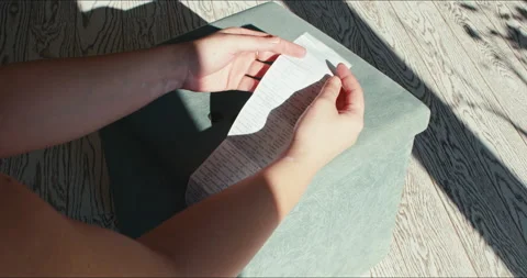 Hands Checking Grocery Receipt Or Bill After Grocery Shopping At Supermarket Stock Footage 233086797