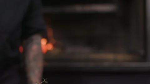 Hands chef preparing meal teasty for guest of restaurant culinary creative chef Stock Footage 103289028