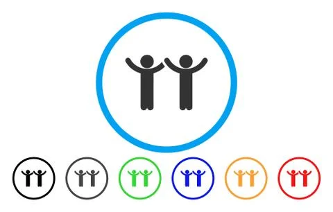 Hands Up Children Rounded Icon Illustrazione stock