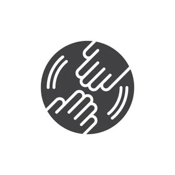 Hands in circle icon vector, filled flat sign, solid pictogram 스톡 일러스트