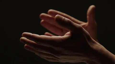 Hands clap and lights go off Stock Footage 103368207